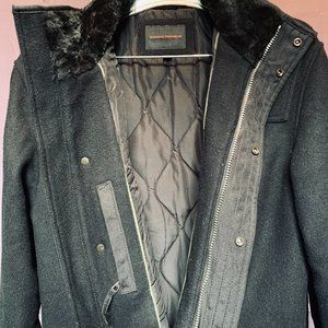Banana Republic Men's Medium Long Black Winter Coat